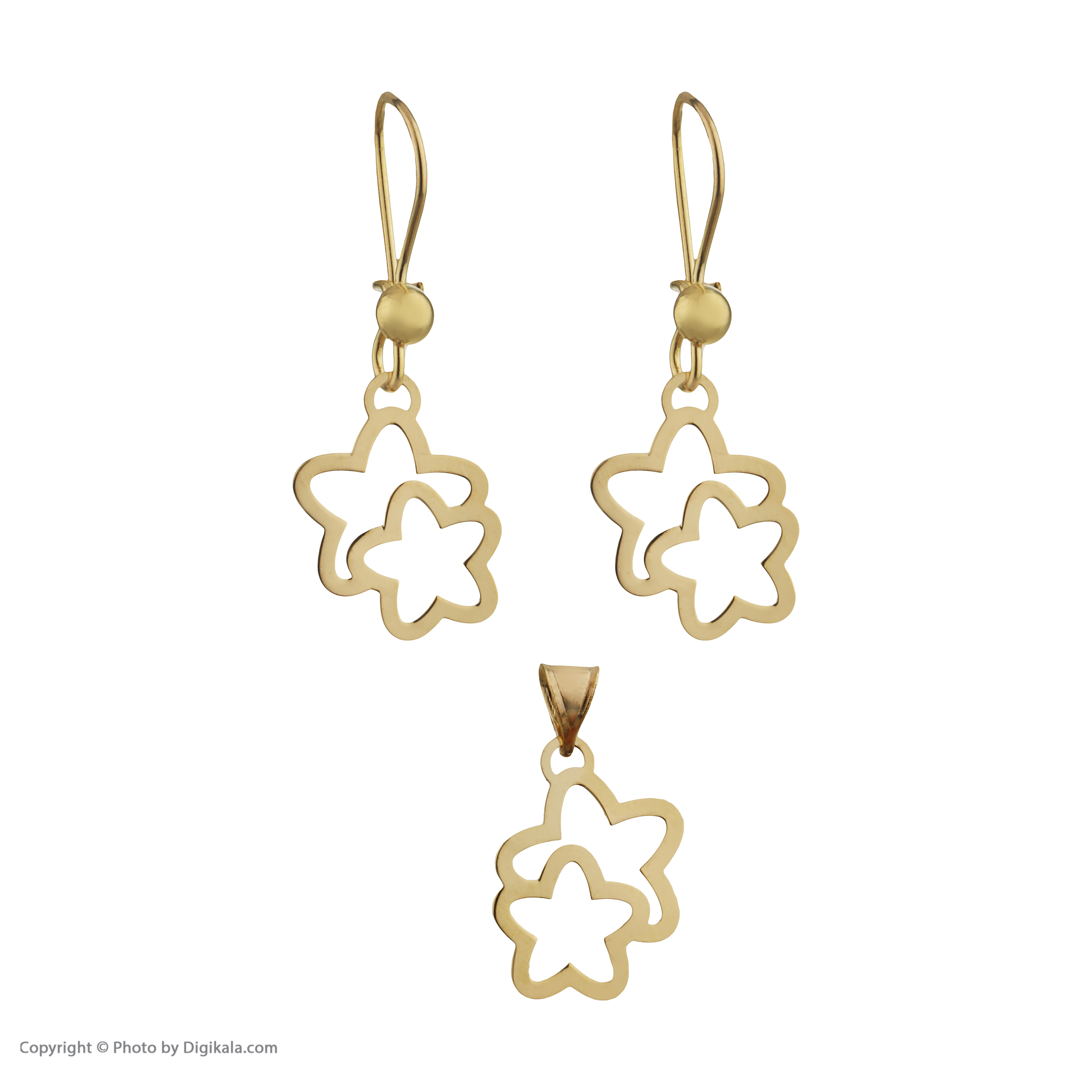 نیم ست طلا 18 عیار زنانه مایا ماهک مدل MS0587 طرح ستاره