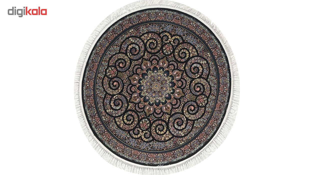 فرش ماشینی توس مشهد طرح پارمیدا دایره زمینه سرمه ای