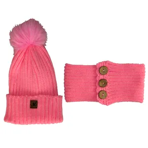 ست کلاه و شال گردن بافتنی بچگانه مدل B106