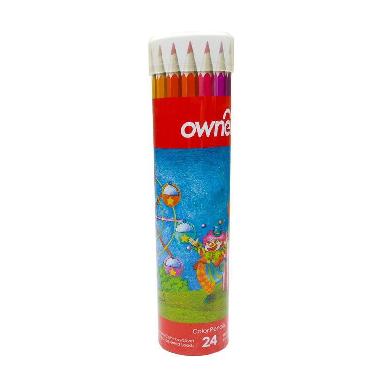مداد رنگی 24 رنگ اونر مدل استوانه ای طرح دلقک