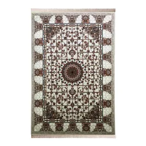 فرش ماشینی قالی سلیمان مدل سروین زمینه نقره ای