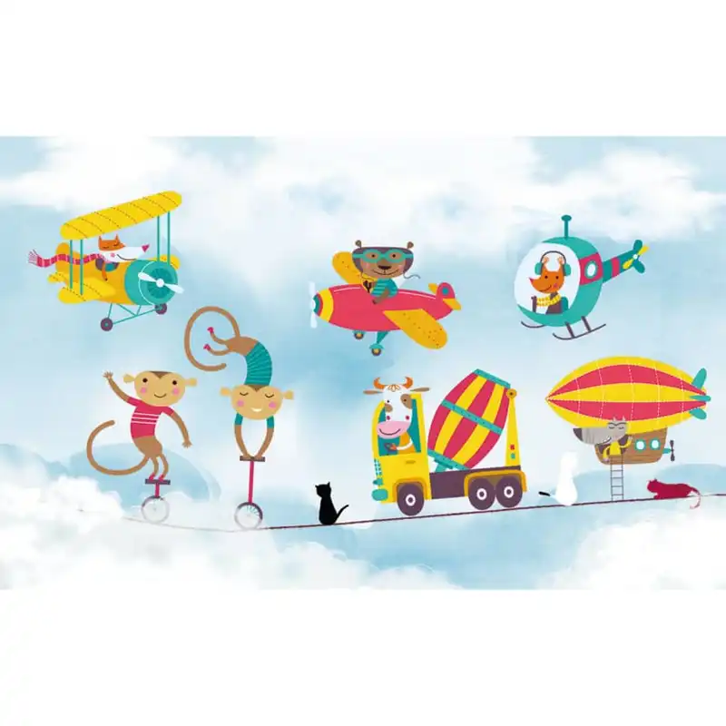 پوستر دیواری اتاق کودک طرح حیوانات مدل drv1104