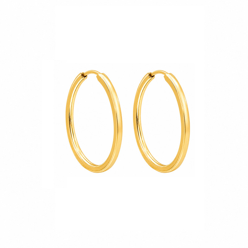گوشواره حلقه‌ای طلا 18 عیار زنانه مان گالری مدل رینگ آیینه ای کد EA01-0030600