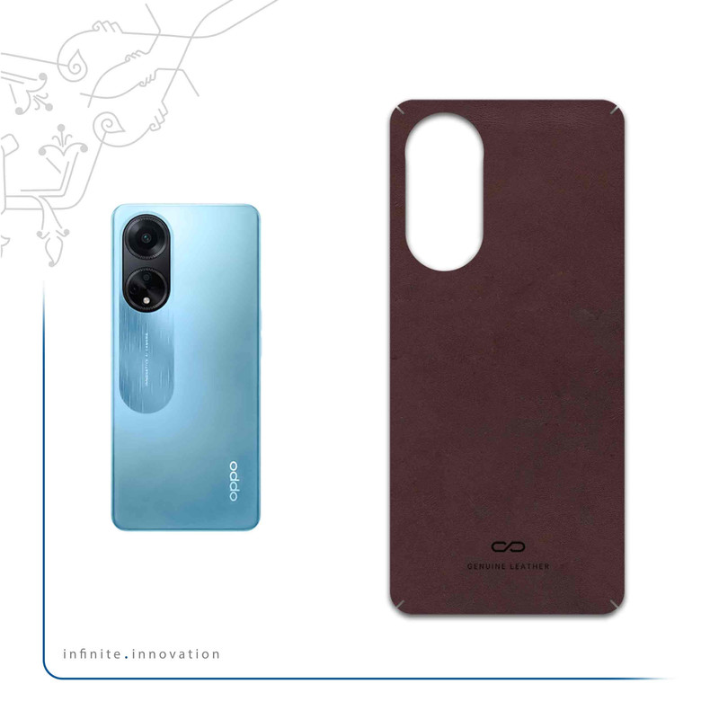 برچسب پوششی ماهوت مدل Matte-Dark-Brown-Leather مناسب برای گوشی موبایل اپو A98