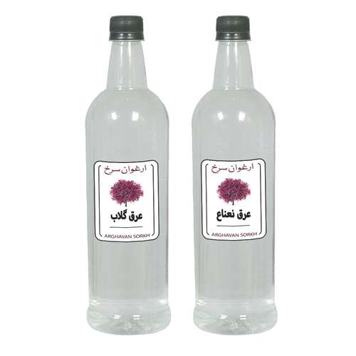 عرق گلاب و نعناع ارغوان سرخ - 1 لیتر بسته 2 عددی