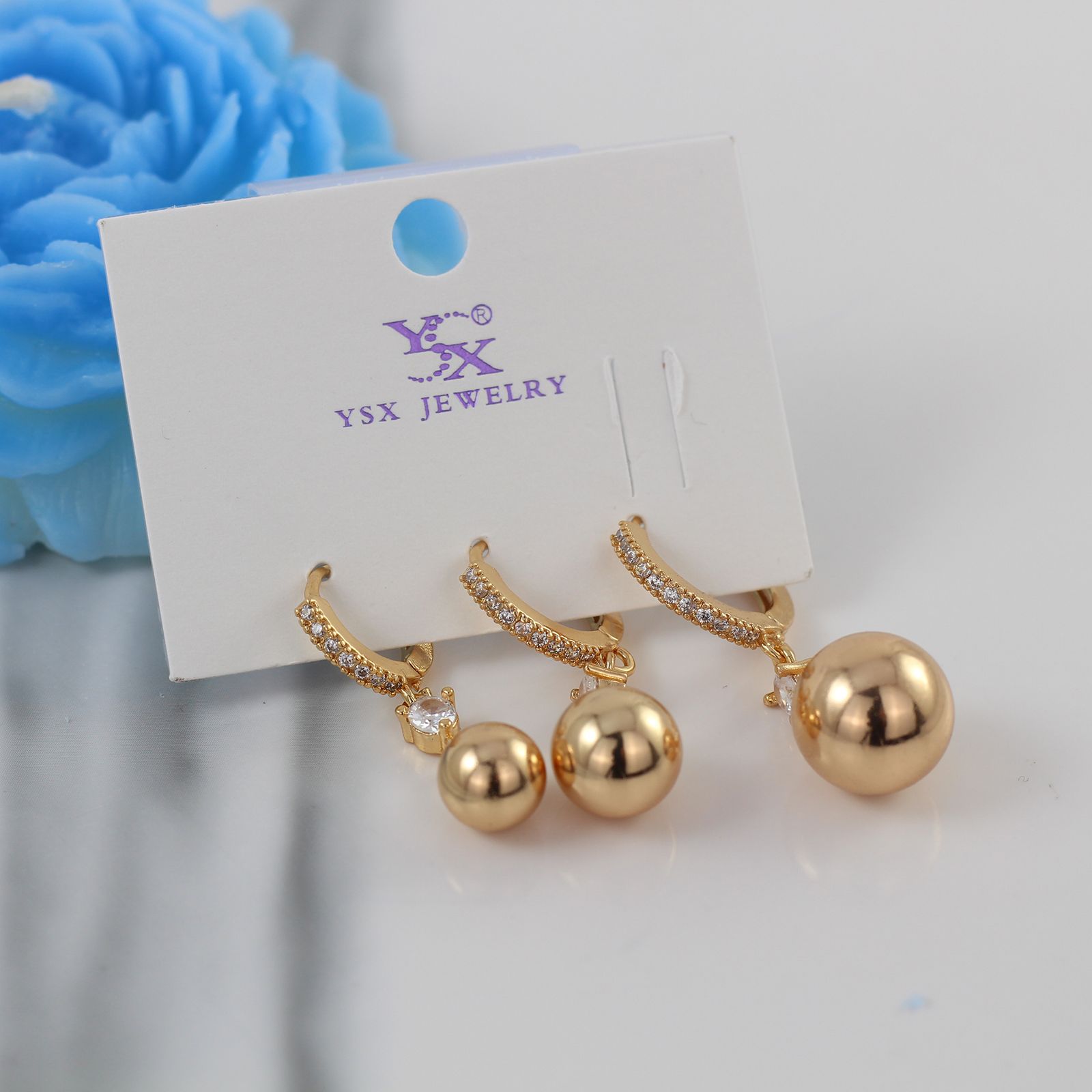 گوشواره زنانه وای اس ایکس مدل AAC835 بسته سه عددی -  - 4