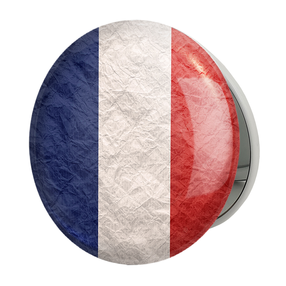 آینه جیبی خندالو طرح پرچم فرانسه مدل تاشو کد 20530 