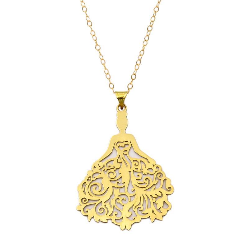 گردنبند طلا 18 عیار زنانه کاپانی طرح عروس کد KN033