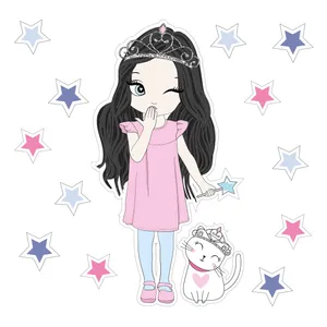 استیکر دیواری کودک تُکتم مدل love girl کد21