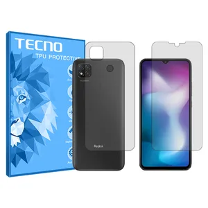 Tecno Resistant model transparent screen protector suitable for Xiaomi Redmi 9 Activ mobile phone along with the back of the phone