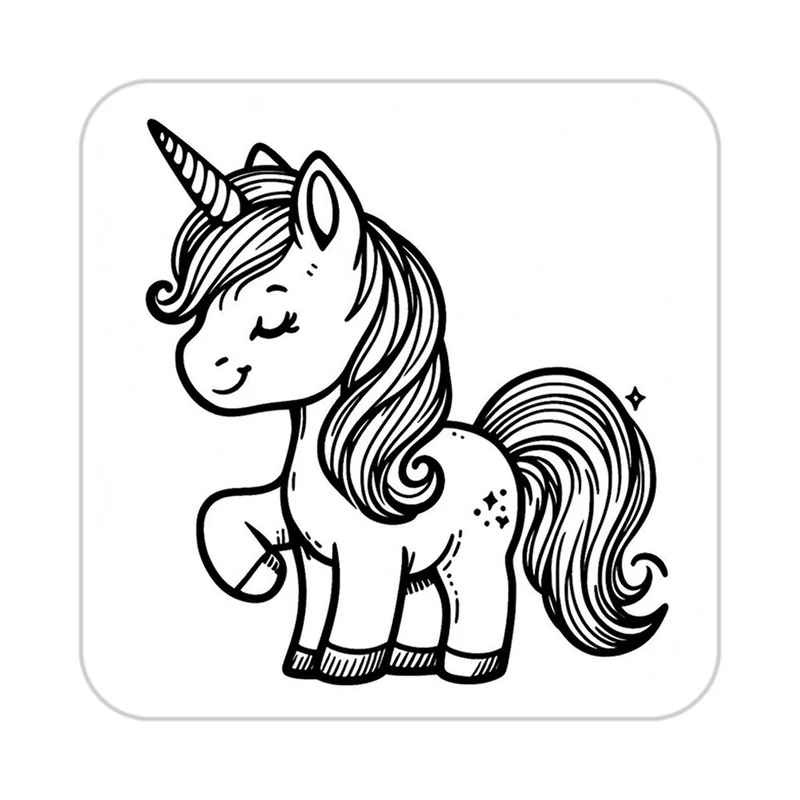 زیر لیوانی کاکتی طرح اسب تک شاخ و یونیکورن مدل mp31416