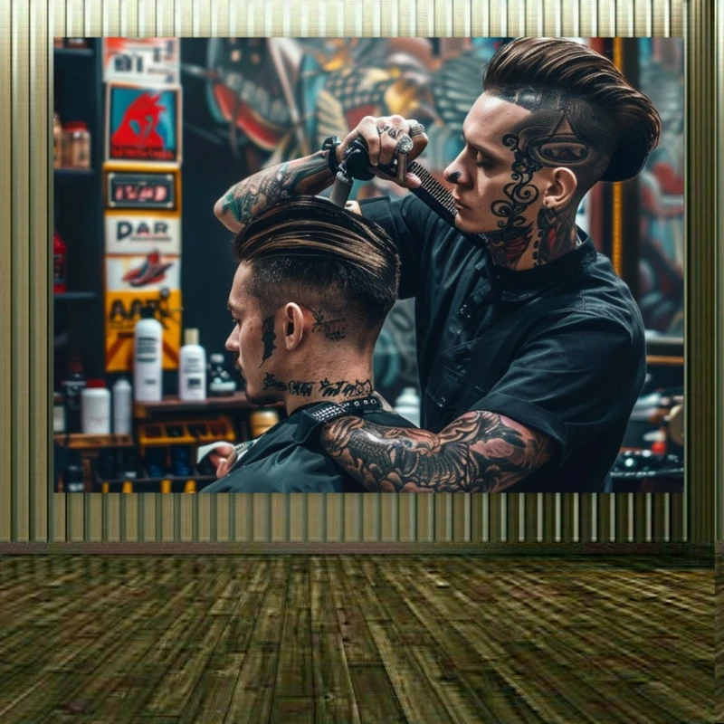 پوستر دیواری طرح آرایشگاه مردانه کد BK1949