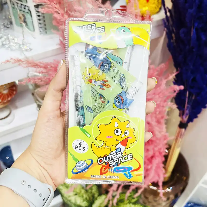 خط کش مدل دایناسور فانتزی مجموعه 4 عددی