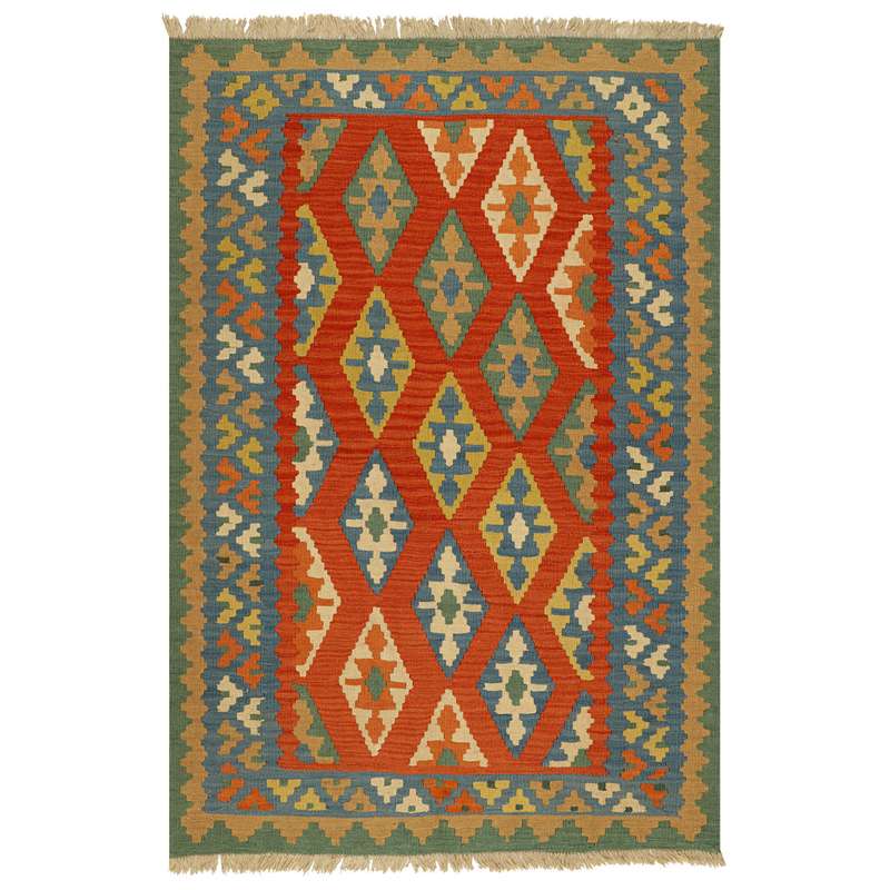 گلیم دستبافت یک و نیم متری مدل قشقایی کد 999086