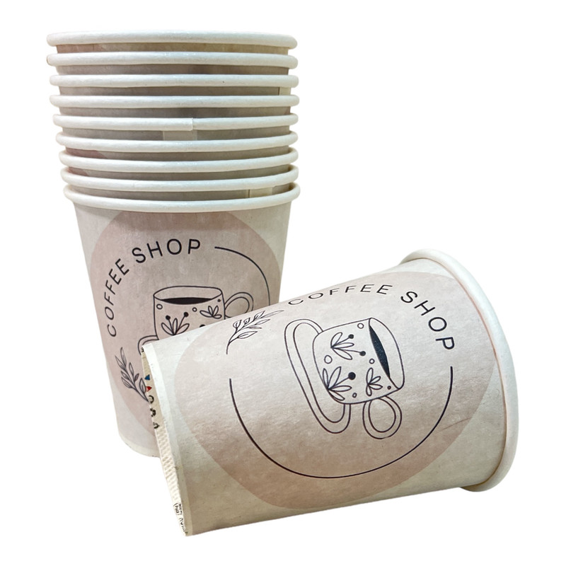 لیوان یکبار مصرف کاغذی طرح Coffee Shop بسته 50 عددی