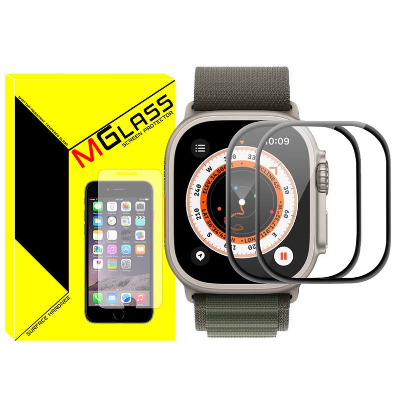 محافظ صفحه نمایش نانو ام گلس مدل PMA-MG مناسب برای اپل واچ Ultra / Ultra 2 49mm بسته دو عددی