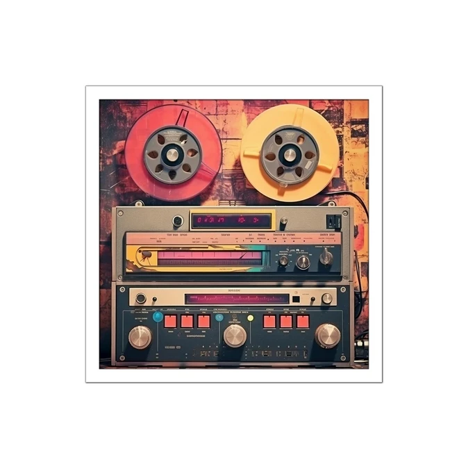 تابلو نوری بکلیت طرح ضبط صوت قدیمی مدل لایت باکس W-MID-20603