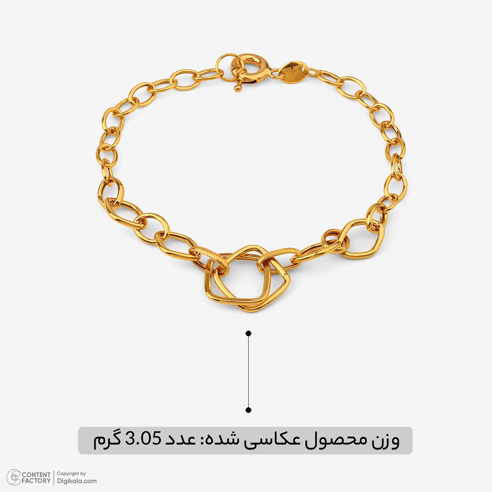 دستبند زنجیری طلا کم اجرت 18 عیار زنانه حانیه مدل 2115 -  - 4