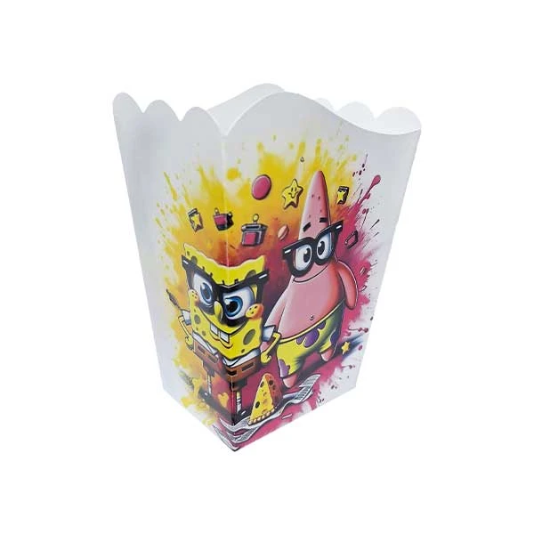 ظرف پاپ کورن مدل باب اسفنجی کد bobP2 بسته 10 عددی