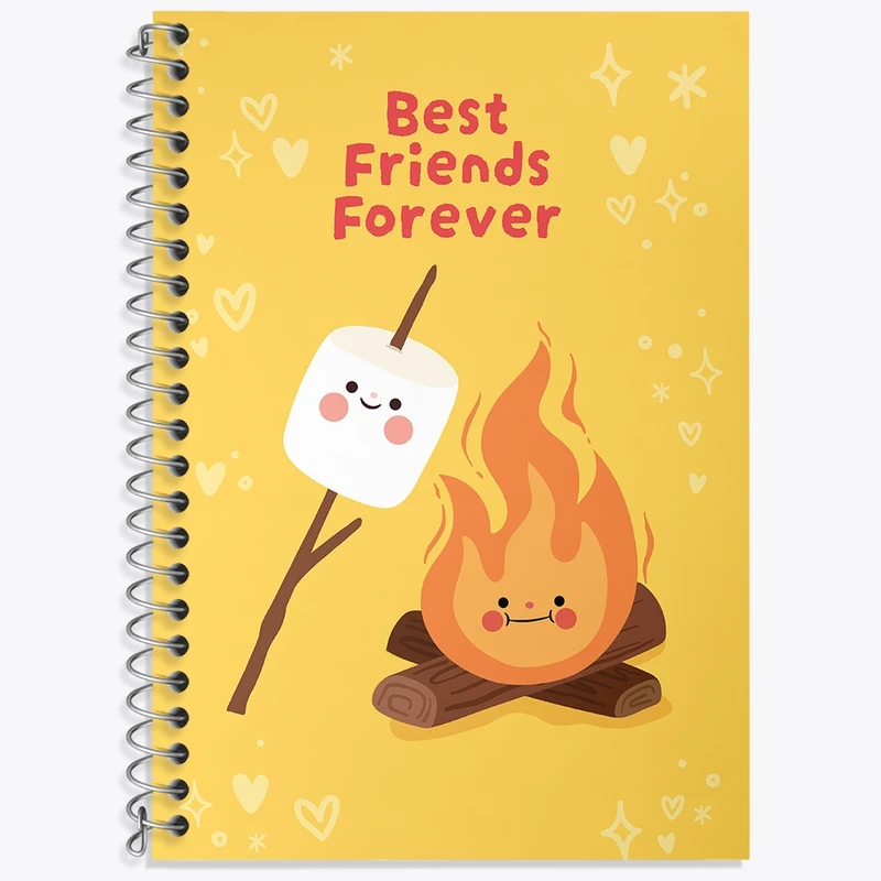 دفتر زبان 50 برگ خندالو مدل دو خط طرح Best Friends کد N225