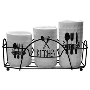 جاقاشقی مدل Black Kitchen کد T3 مجموعه 3 عددی به همراه استند