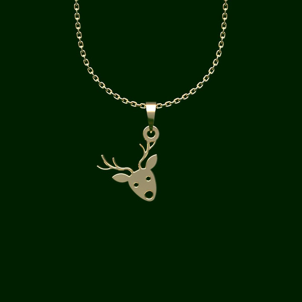 گردنبند طلا 18 عیار زنانه مدوپد مدل گوزن کریسمس کد HH2-1-1047