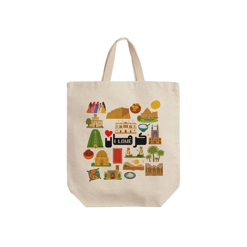 ساک خرید ترمه طراحان ایده مدل نمادهای شهر کرمان کد map1806 - S