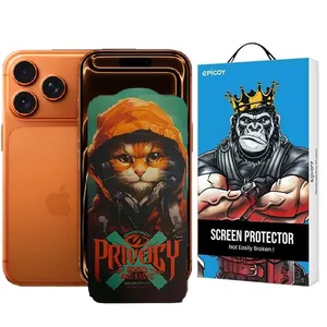 Epicoy Privacy Hoodie Cat Glass Screen Protector For Apple iPhone 17 Pro / 17 / 16 Pro