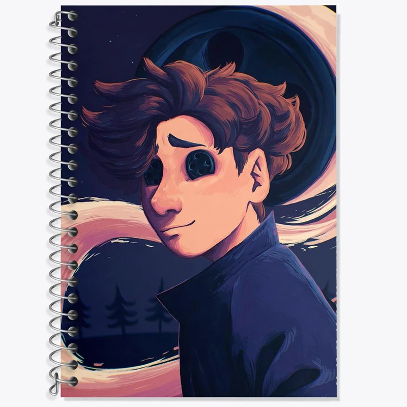 دفتر زبان 50 برگ خندالو مدل سه خط طرح اضافی کورالاین Coraline کد 20788