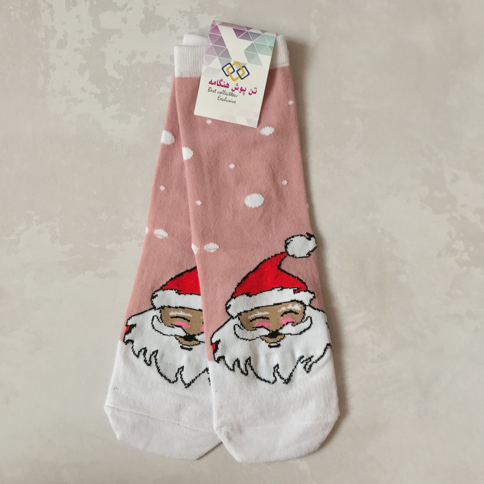 جوراب زنانه تن پوش هنگامه مدل کریسمسی بابانوئل کد PI01 -  - 2