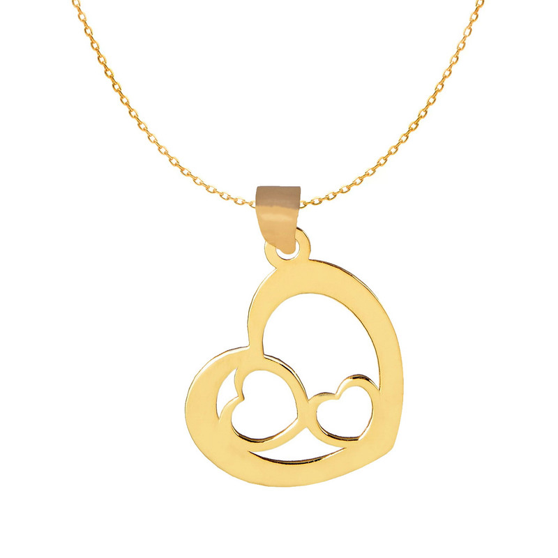 گردنبند طلا دست اول کم اجرت 18 عیار زنانه مایا ماهک مدل قلب کد KMM0360