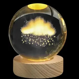 چراغ خواب مدل ابر بارانی گوی شیشه ای