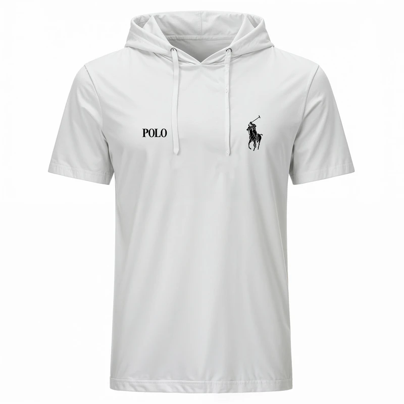 تی‌شرت کلاه‌دار آستین کوتاه مردانه مدل 14040401 رنگ سفید