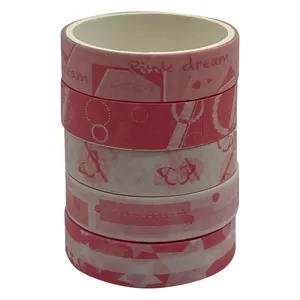 چسب نواری مدل کاغذی واشی عرض 3 سانتی متر بسته 5 عددی