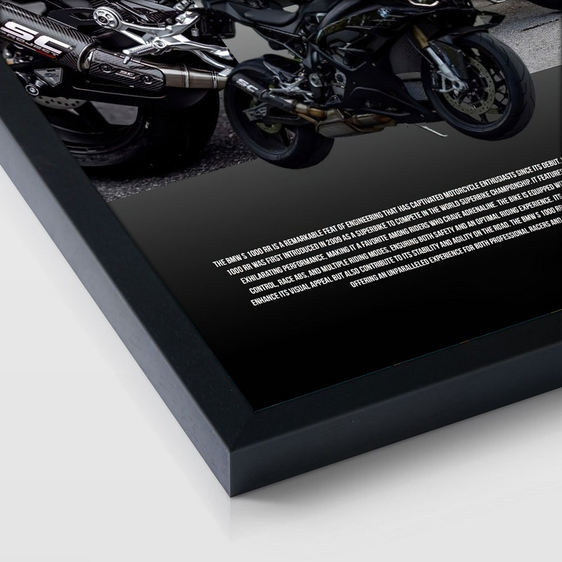 تابلو بکلیت طرح موتور سیکلت BMW S1000RR مدل B-S10813 فریم مشکی