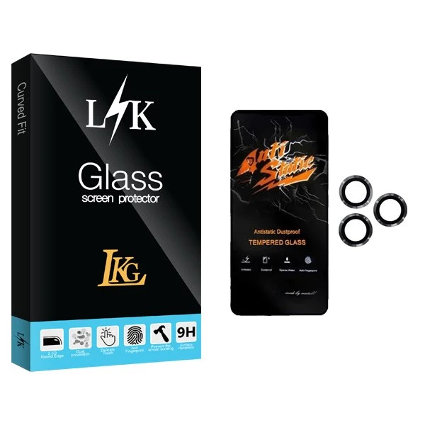 محافظ صفحه نمایش ال کا جی مدل LKK Antistatic مناسب برای گوشی موبایل اپل 11 Pro  به همراه محافظ لنز گوشی