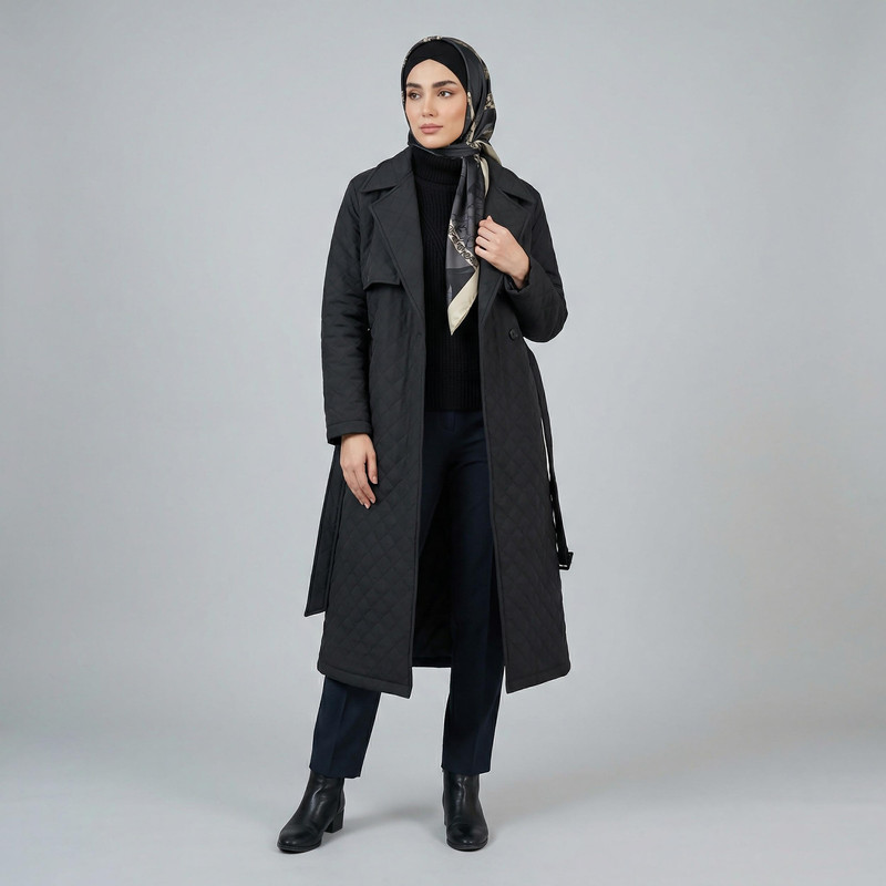 کاپشن بلند زنانه السانا مدل ماهکان کد 2438