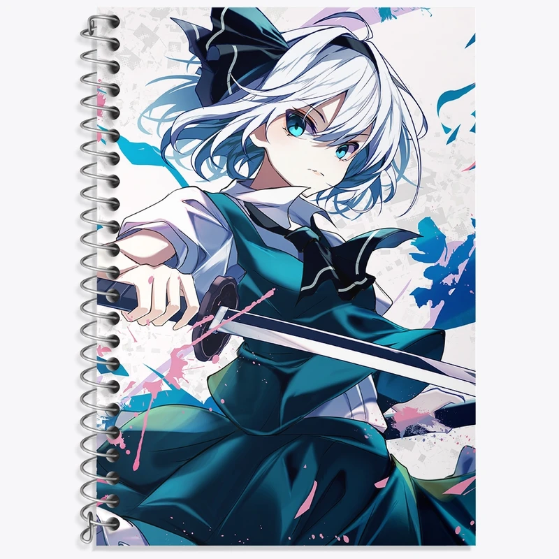 دفتر زبان 50 برگ خندالو مدل سه خط طرح بازی توهو (Touhou) کد 35749