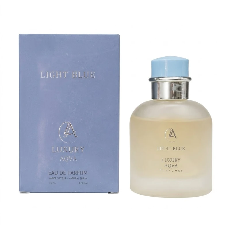 ادوپرفیوم زنانه لاکچری آکوا مدل LIGHT BLUE  با رایحه خنک حجم 50 میلی‌لیتر