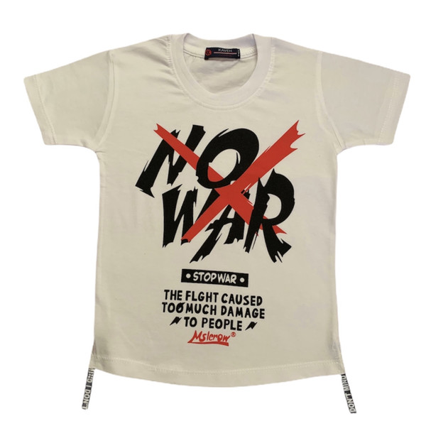 تی شرت پسرانه طرح NO WAR کد 230