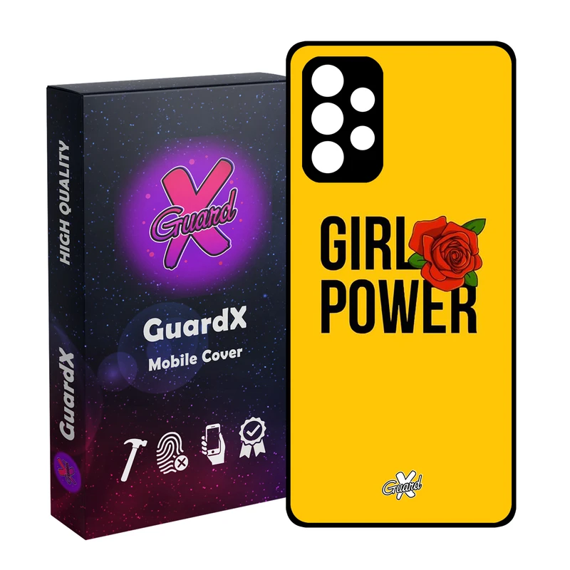 کاور گارد ایکس طرح Girl Power مدل Glass10037 مناسب برای گوشی موبایل سامسونگ Galaxy A52