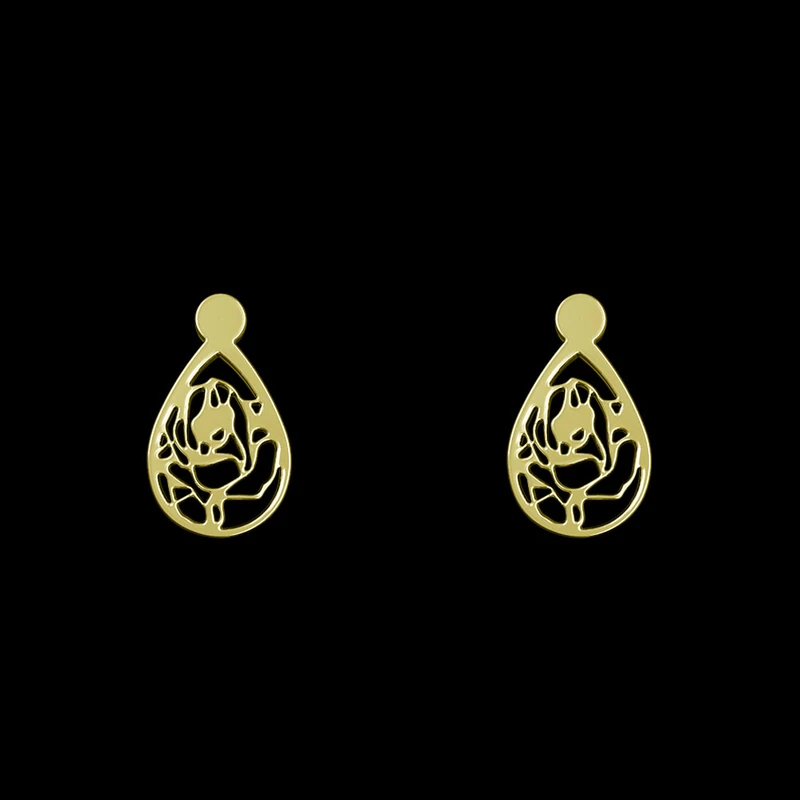 گوشواره طلا 18 عیار زنانه مدوپد مدل هندسی کد GA1-13288