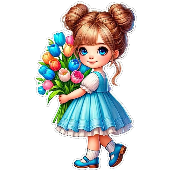 استیکر پارچه و لباس پاد آفرین طرح دختر کد 3780