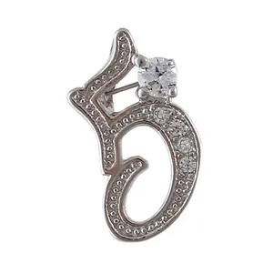 آویز گردنبند نقره زنانه بازرگانی میلادی مدل مینیمال عدد پنج کد PKR_186