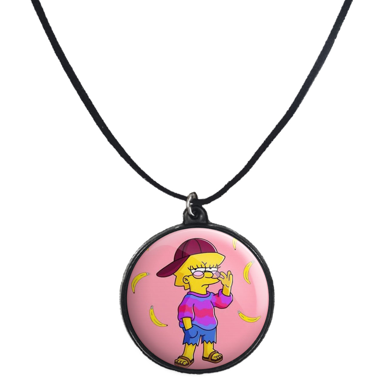 گردنبند پرمانه طرح سیمپسون ها کد pmb.5065 مدل دو طرفه
