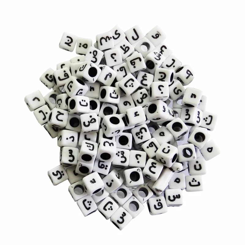 مهره دستبند مدل حروف فارسی کد 1032 بسته 100 عددی
