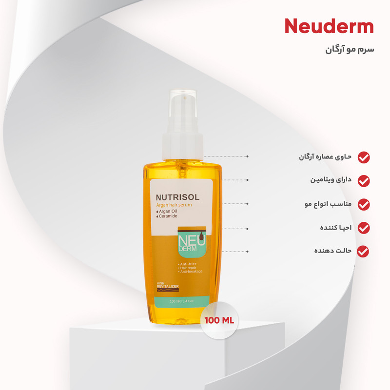 سرم مو آرگان نئودرم مدل نوتریسل مناسب انواع مو حجم 100 میلی لیتر