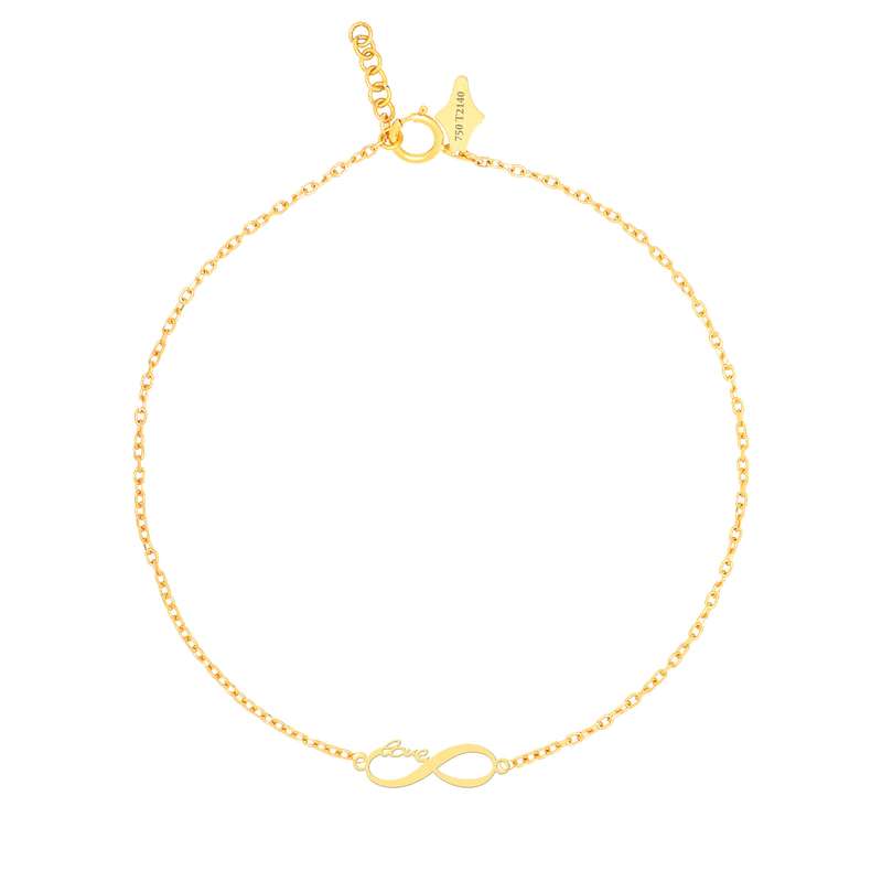 پابند طلا 18 عیار زنانه کرابو طرح بینهایت لاو مدل Kr2085