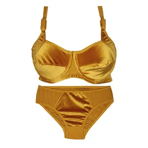 ست شورت و سوتین زنانه مدل مخمل کد 087