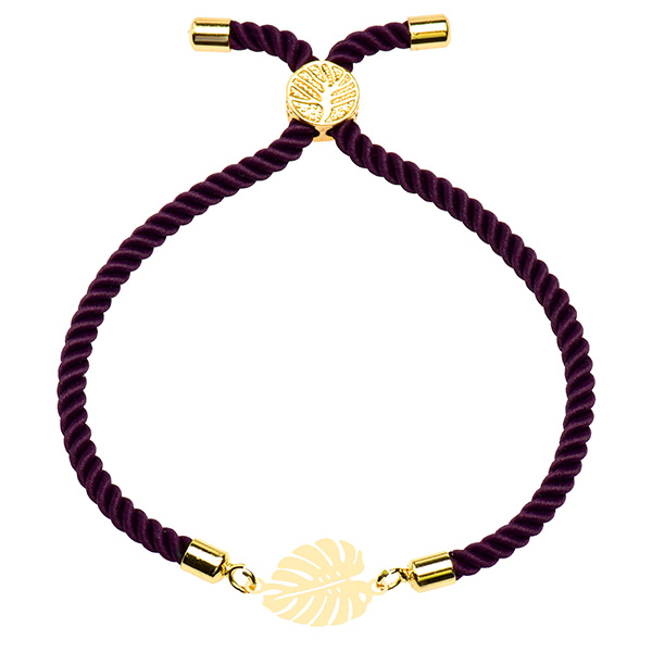 دستبند طلا 18 عیار دخترانه کرابو طرح برگ انجیر مدل Krd1644